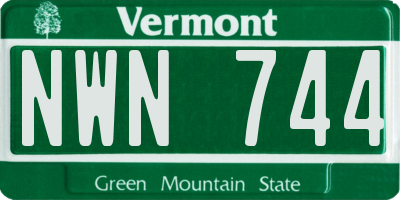 VT license plate NWN744