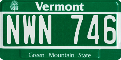 VT license plate NWN746