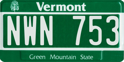 VT license plate NWN753