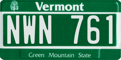 VT license plate NWN761