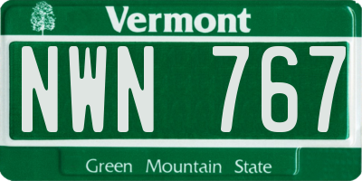 VT license plate NWN767