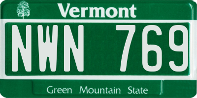 VT license plate NWN769