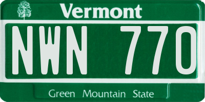 VT license plate NWN770