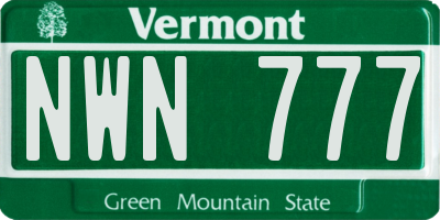 VT license plate NWN777