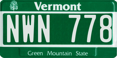 VT license plate NWN778