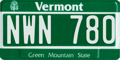 VT license plate NWN780