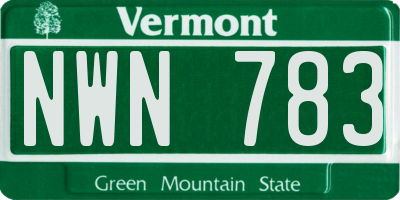 VT license plate NWN783