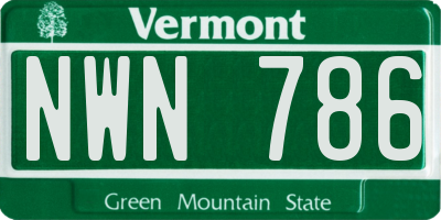 VT license plate NWN786
