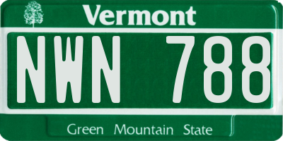 VT license plate NWN788