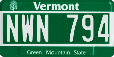 VT license plate NWN794