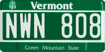 VT license plate NWN808