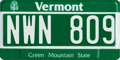 VT license plate NWN809