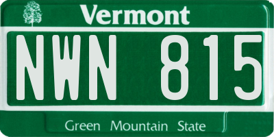 VT license plate NWN815