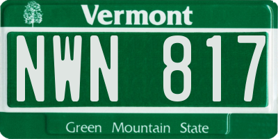 VT license plate NWN817