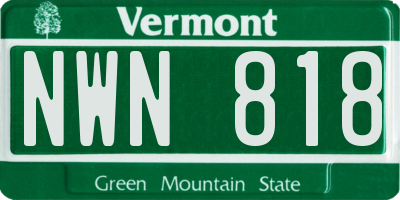 VT license plate NWN818