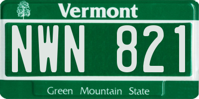 VT license plate NWN821