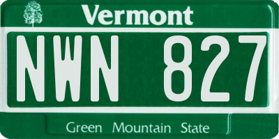 VT license plate NWN827
