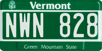 VT license plate NWN828