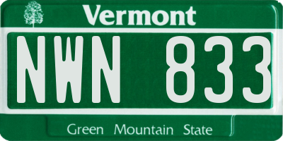 VT license plate NWN833