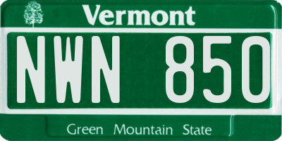 VT license plate NWN850