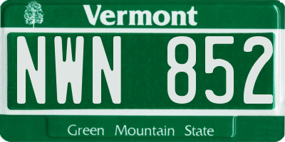 VT license plate NWN852