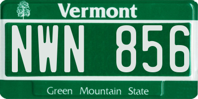 VT license plate NWN856