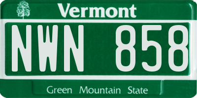 VT license plate NWN858