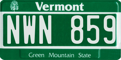VT license plate NWN859