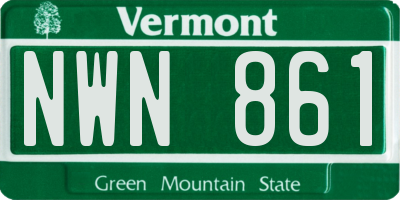 VT license plate NWN861