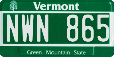 VT license plate NWN865