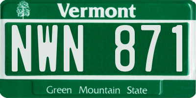 VT license plate NWN871