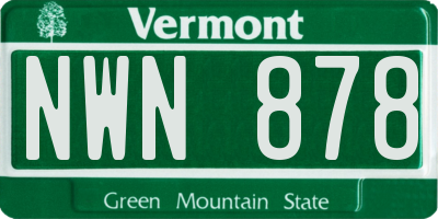 VT license plate NWN878