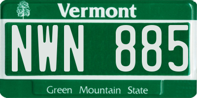 VT license plate NWN885