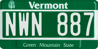 VT license plate NWN887