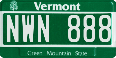 VT license plate NWN888