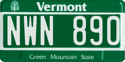 VT license plate NWN890