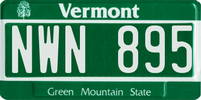 VT license plate NWN895