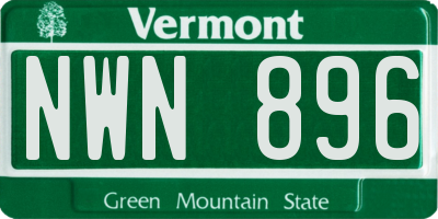 VT license plate NWN896