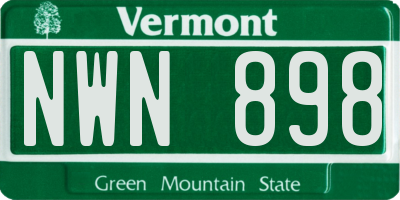 VT license plate NWN898