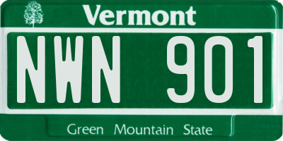 VT license plate NWN901