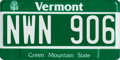 VT license plate NWN906