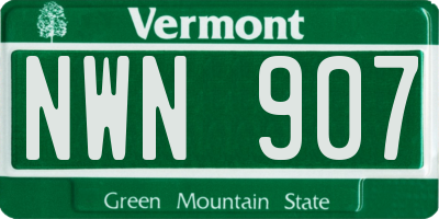 VT license plate NWN907