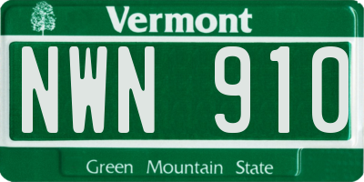 VT license plate NWN910