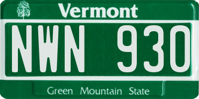 VT license plate NWN930