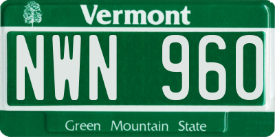 VT license plate NWN960