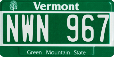 VT license plate NWN967
