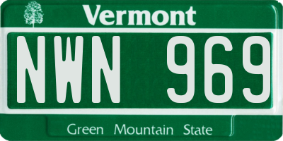 VT license plate NWN969