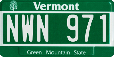 VT license plate NWN971