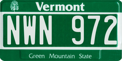 VT license plate NWN972
