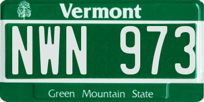 VT license plate NWN973